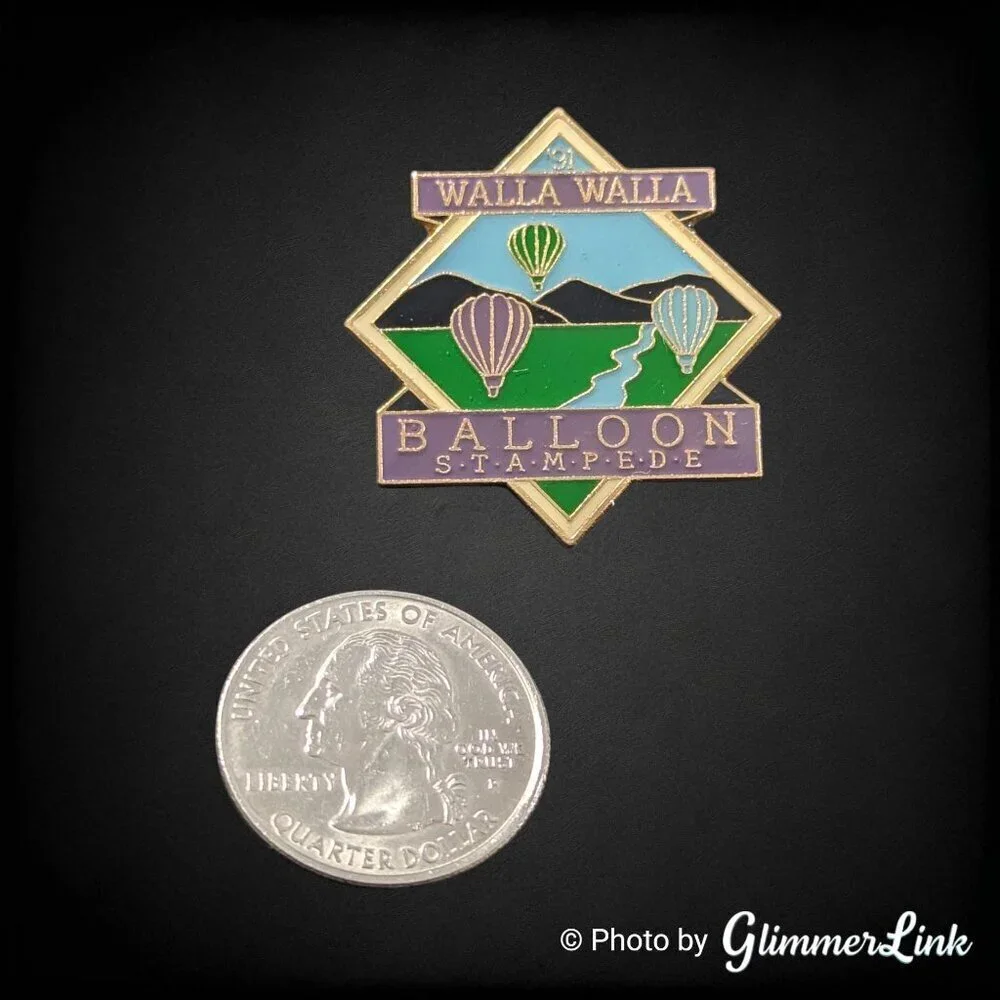 Vintage 1991 Walla Walla Balloon Stampede Souvenir Pin Enamel Hot Air Balloon
